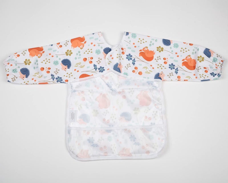Sigzagor Baby Bib Long Sleeved Shirt With Pocket 1 to 3 years old Toddler (Squirrel Hedgehog) - Image 5